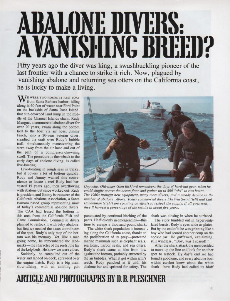 Abalone Divers: A Vanishing Breed? | Read article